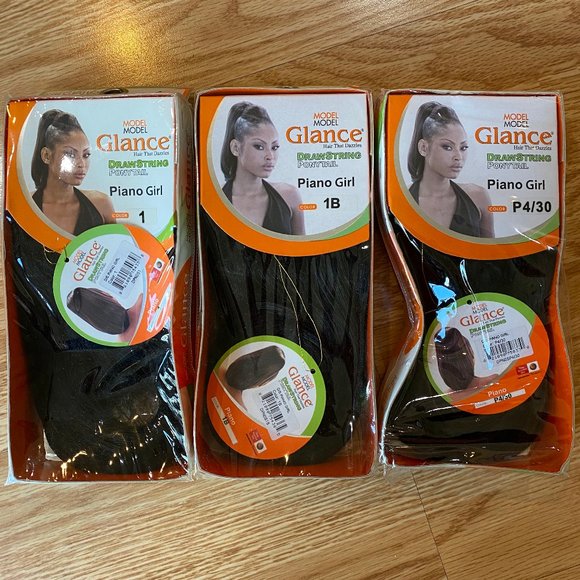 #105 GLANCE PIANO GIRL DRAWSTRING PONYTAIL - Picture 4 of 5